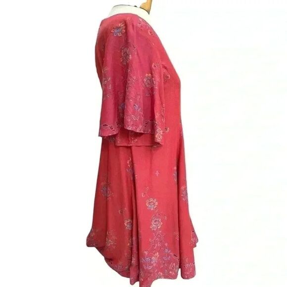 Kimchi Blue Rust Floral Mini Dress Sold At Free People. Sz M - Picture 3 of 7